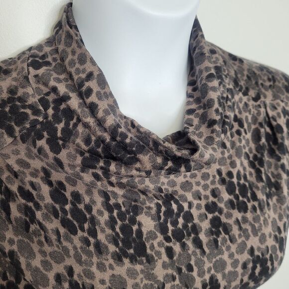 NEW Banana Republic animal print wool blend cowl‎ neck dress S - Picture 5 of 12